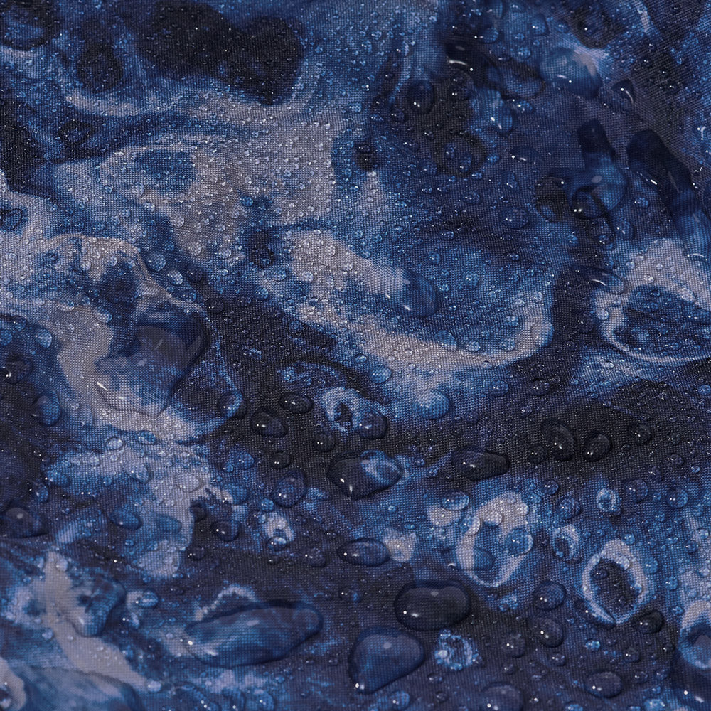 Blue Leif Podhajsky print waterproof recycled fabric by Ponch